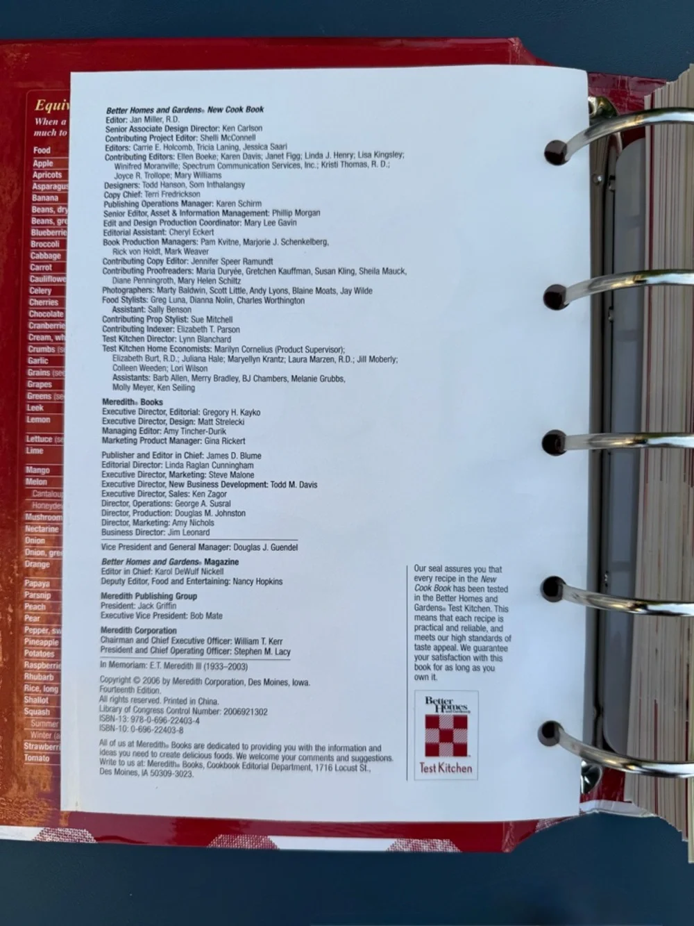 Better Homes and Gardens “New Cook Book” 2006 Hardcover Cookbook